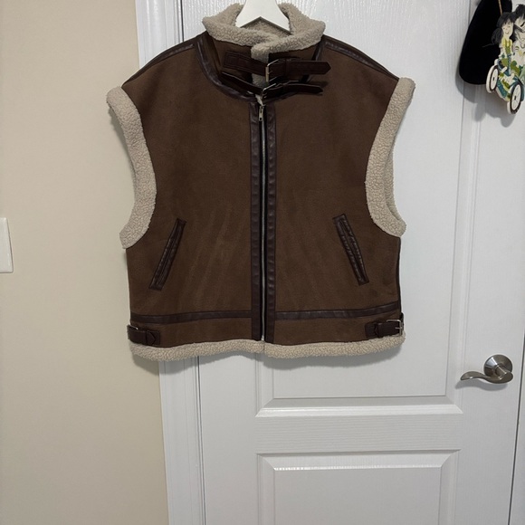 Moon River Brown and Cream Teddy Jacket - Picture 7 of 7